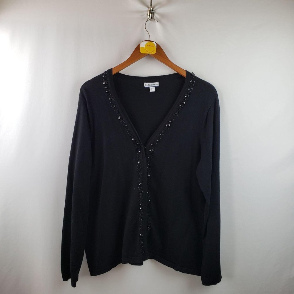 Croft & Barrow Sequin Cardigan Sweater Womens XL